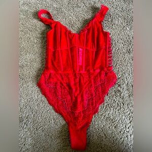 Victoria’s Secret Vintage Lace Corset Bright Red L NEW